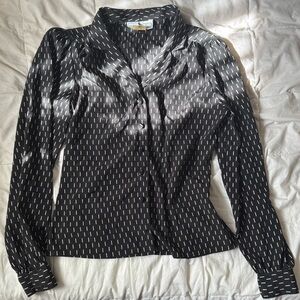 Jonathan Martin Black and White Striped Blouse